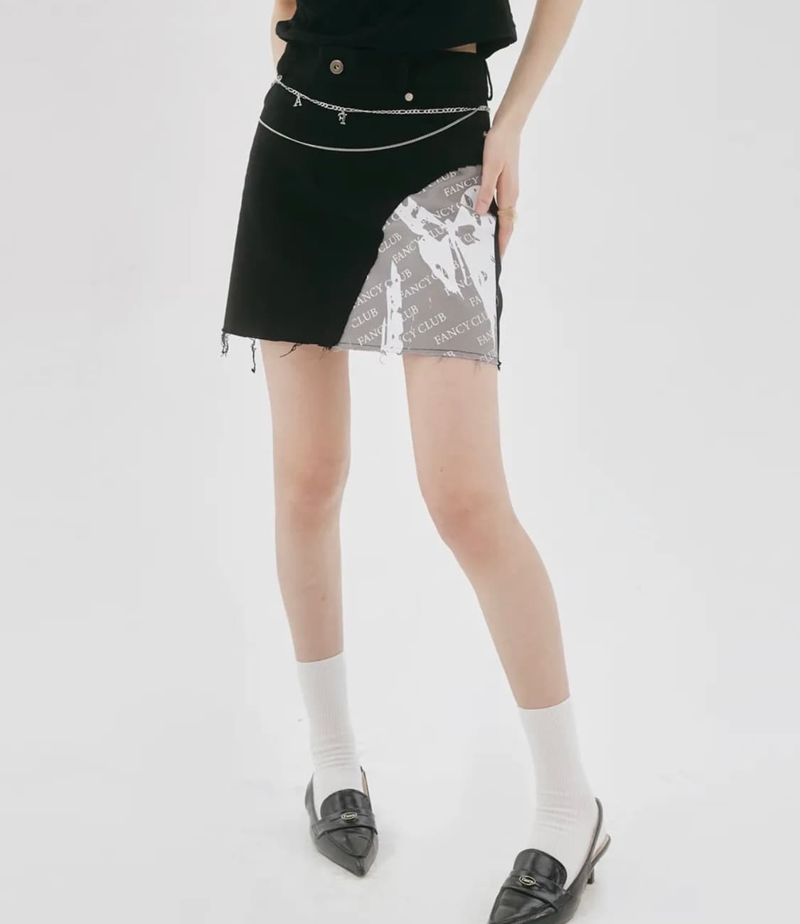 팬시클럽 커브 포인트 코튼 미니스커트 상품이미지1