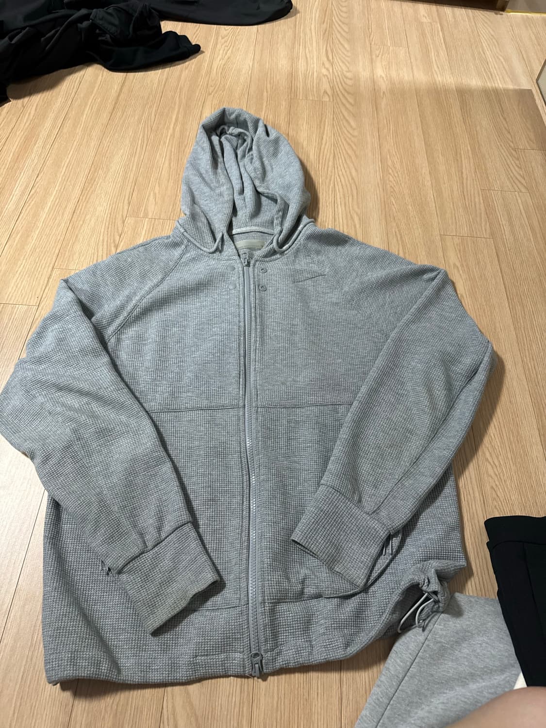 산산기어 서킷 후드 집업 멜란지 그레이 2사이즈 상품이미지1