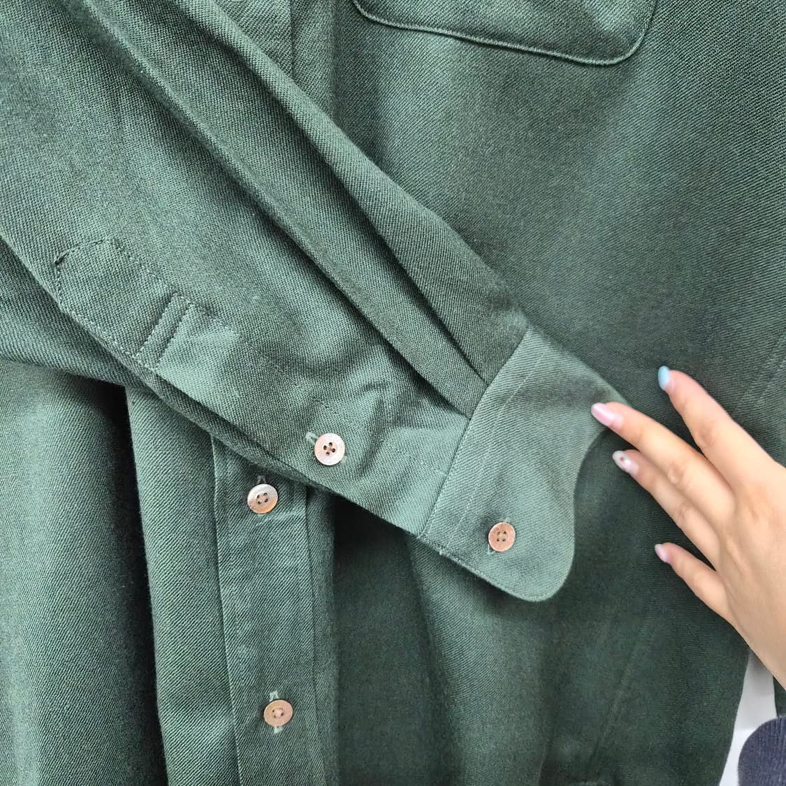 버버리 그린 셔츠 남성 S 상품이미지3