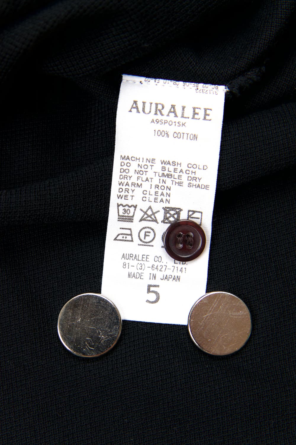 AURALEE 슈퍼 소프트 피케 빅 폴로 블랙 상품이미지8