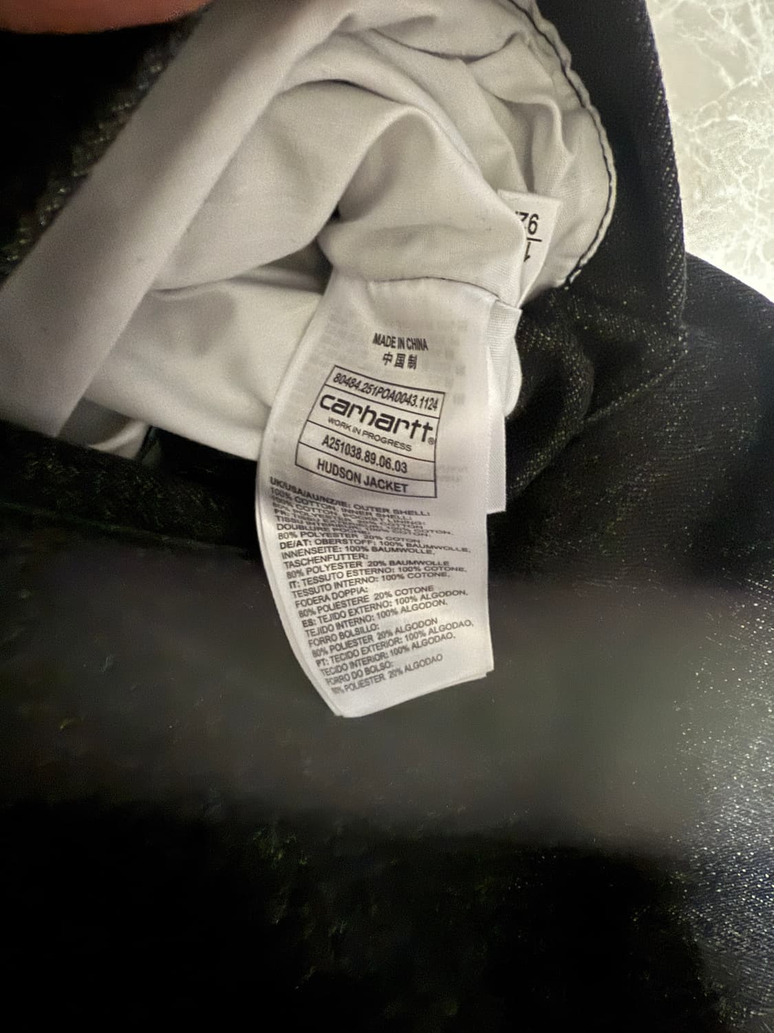 M사이즈 칼하트WIP 허드슨 자켓 블랙 상품이미지3