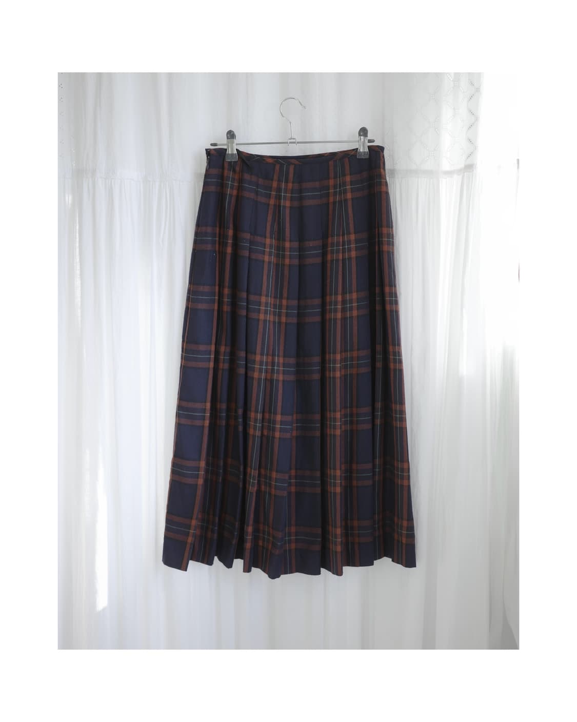 Orange check skirt 상품이미지3
