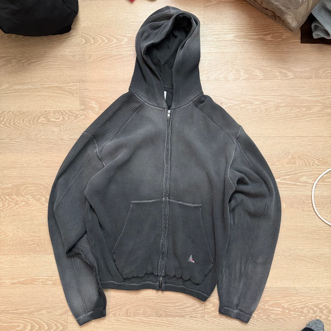 ROA sun faded waffle zip up hoodie (25fw 상품이미지2