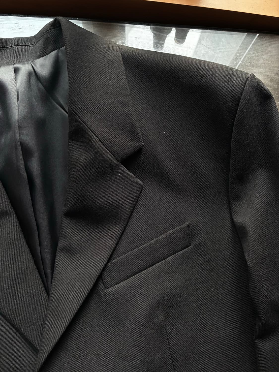 (L) 드로우핏 [서강준PICK]오버사이즈 도브 울 블레이저 BLACK 상품이미지9