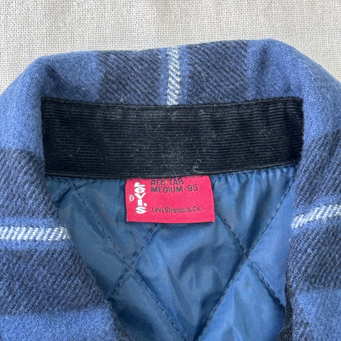 리바이스 빈티지 블루 체크 누빔 자켓 M 상품이미지5