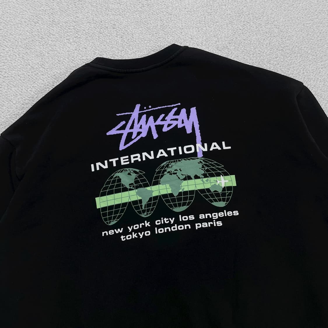 스투시 Stussy 인터네셔널 크루넥 맨투맨 블랙 상품이미지3