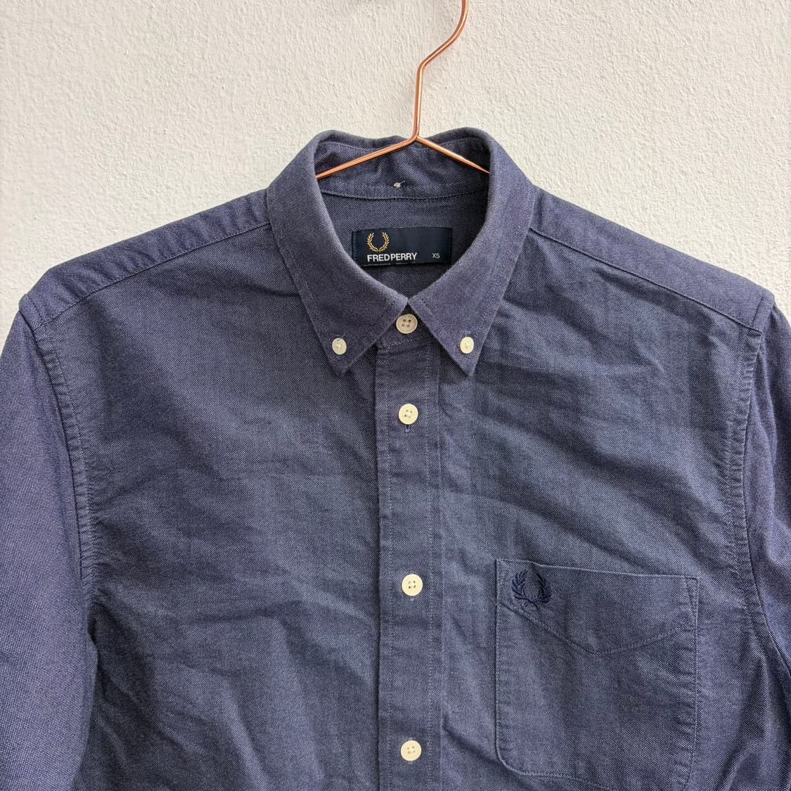 프레드페리 네이비 옥스포드 셔츠(XS) 상품이미지3