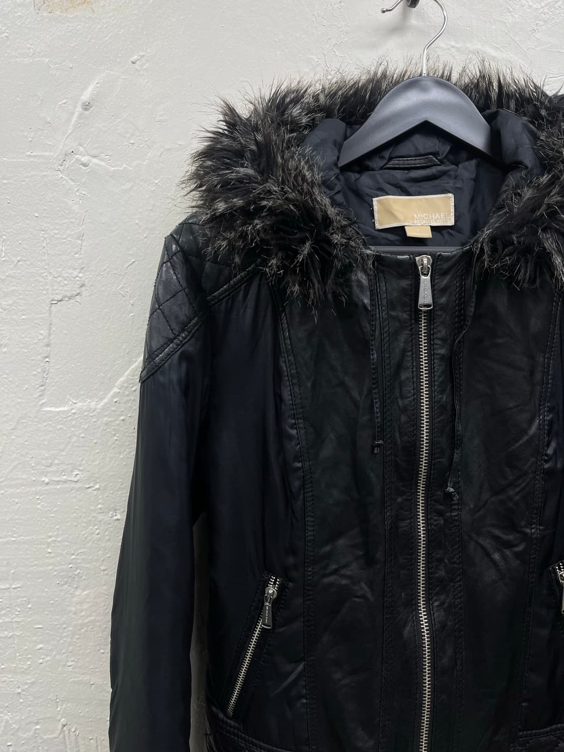 Michael kors leather trimming fur jacket 상품이미지3