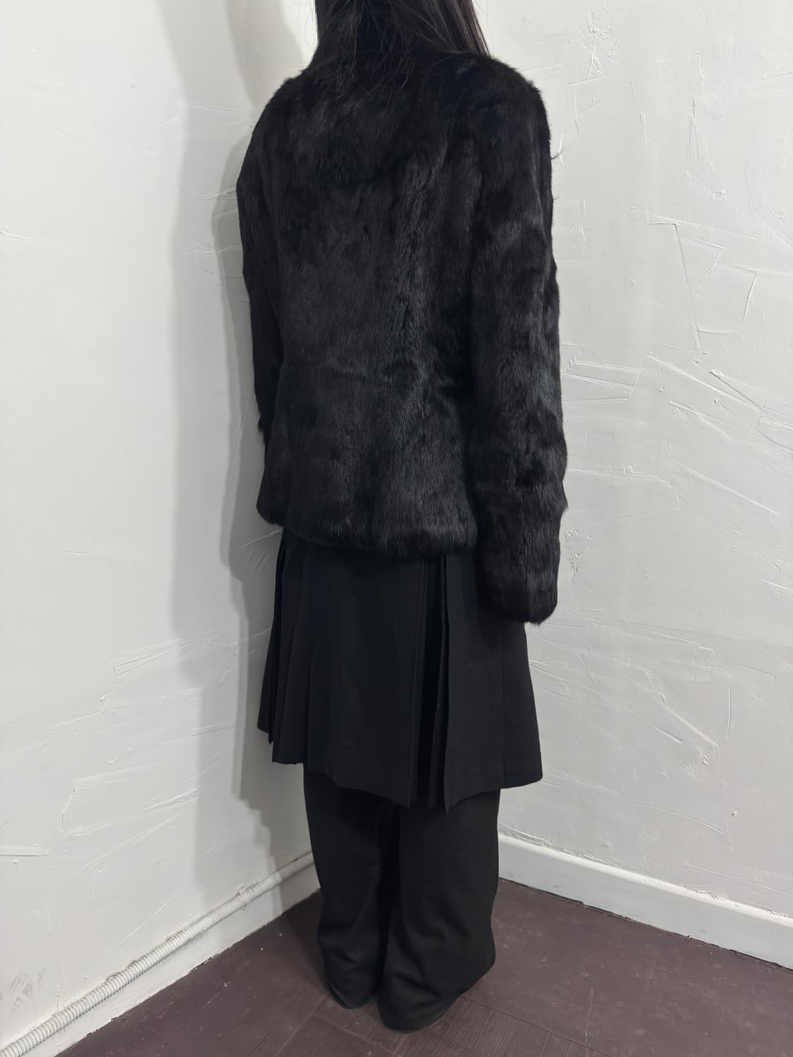 black rabbit fur button jacket 상품이미지6