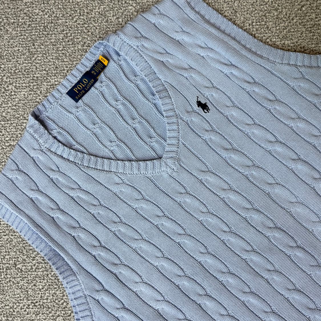 폴로 랄프로렌 꽈배기 니트 조끼 XL 상품이미지2