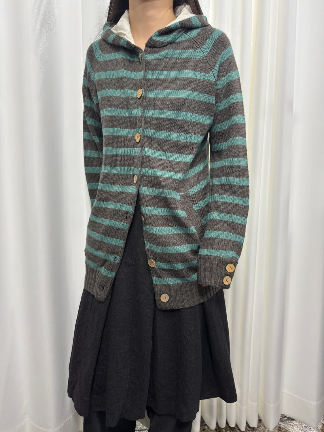 stripe hood cardigan 상품이미지3