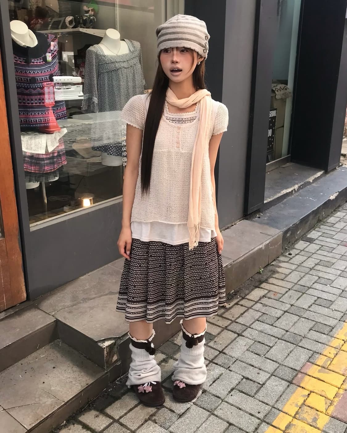 𖤐모카 베이지 걸set𖤐  상품이미지2