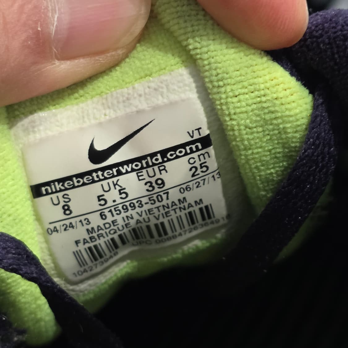 8q-28:나이키 루나글라이드 3 네이비라임 (25cm)금액25 상품이미지10