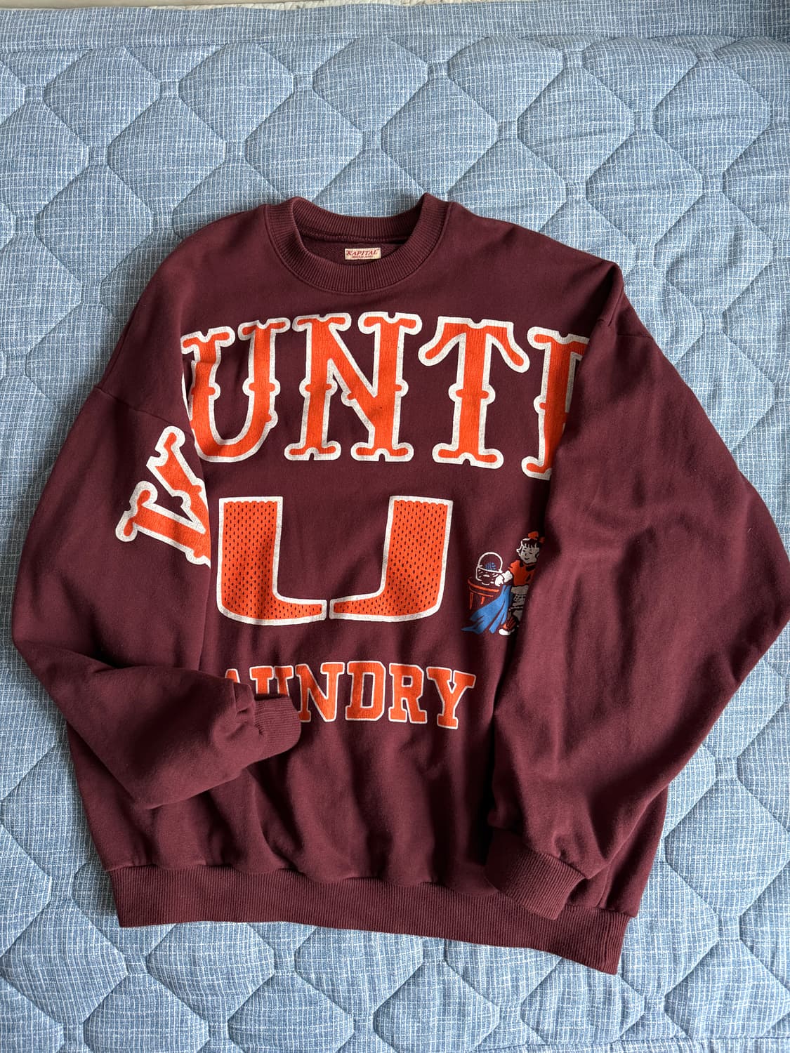 캐피탈 30 플리스 빅 스웨트셔츠 버건디 상품이미지3