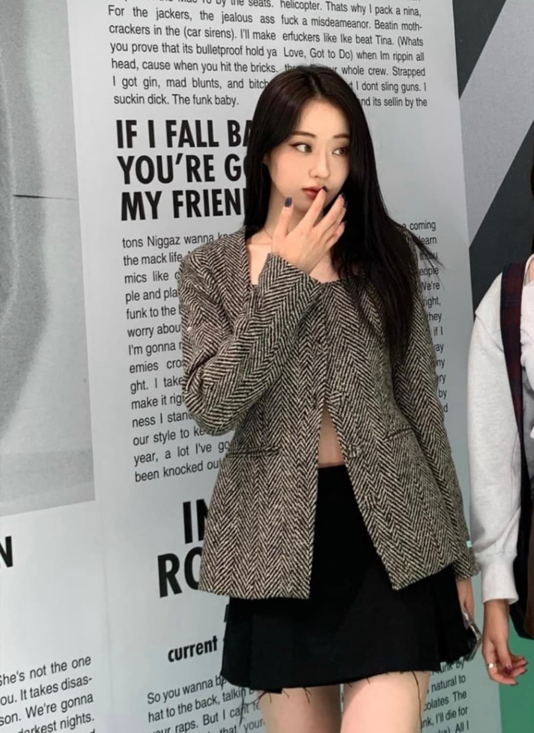 헤링본 스퀘어넥 자켓 상품이미지1