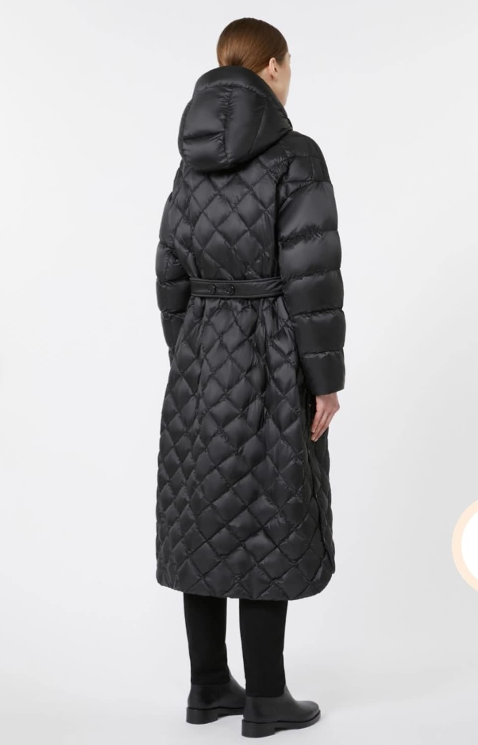 막스마라 블랙 퀼팅 롱패딩 코트 상품이미지5