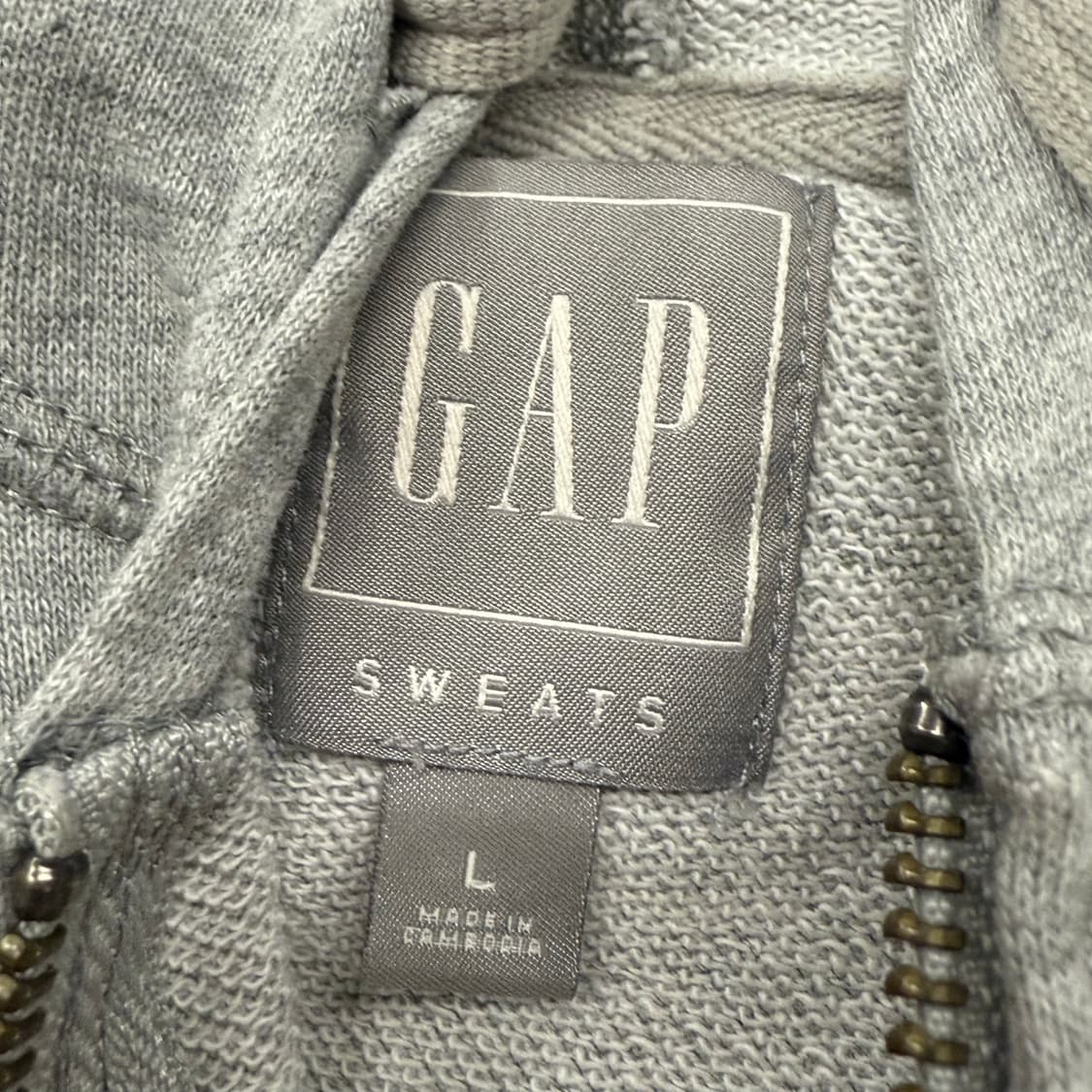 갭 그레이 로고 후드집업 상품이미지5