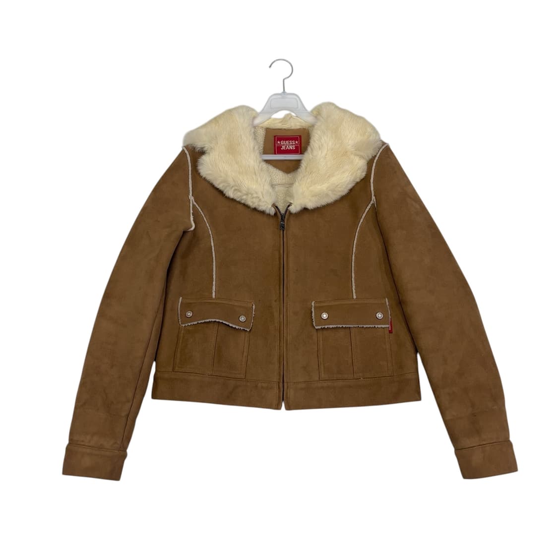 게스 스웨이드 토끼털 무스탕 상품이미지1