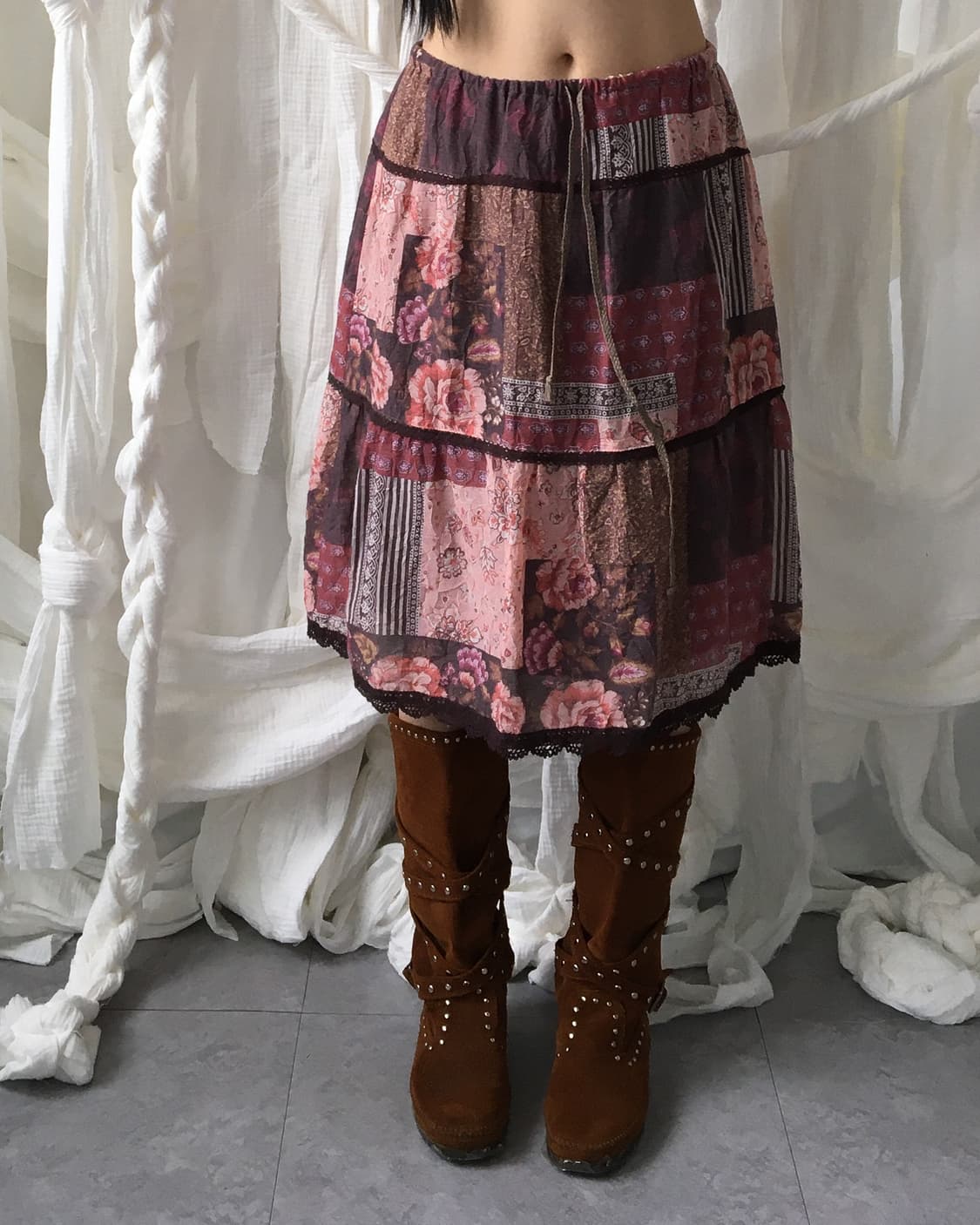 Patch work midi skirt 상품이미지5