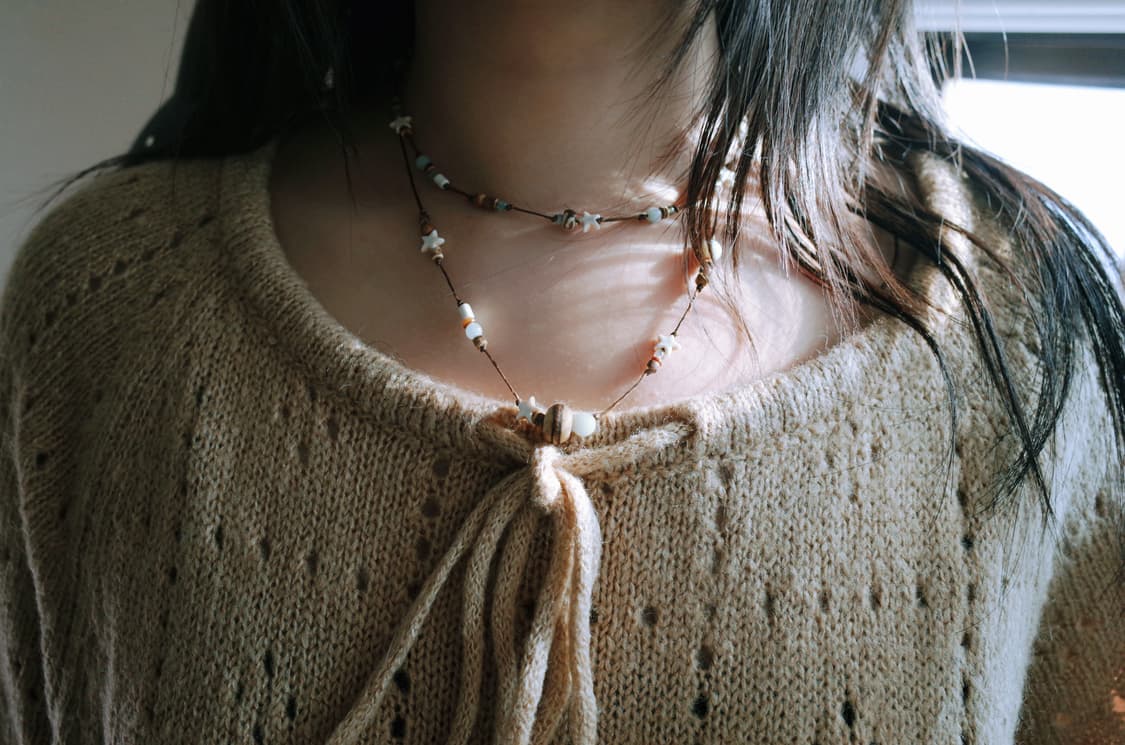 short wood star necklace 쇼트 우드 스타 목걸이 상품이미지3