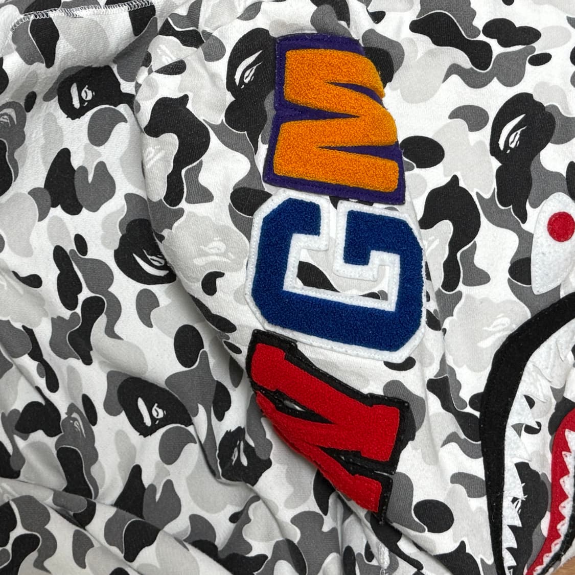 [xl] 베이프 후드집업 더블샤크 카모 화이트 상품이미지4