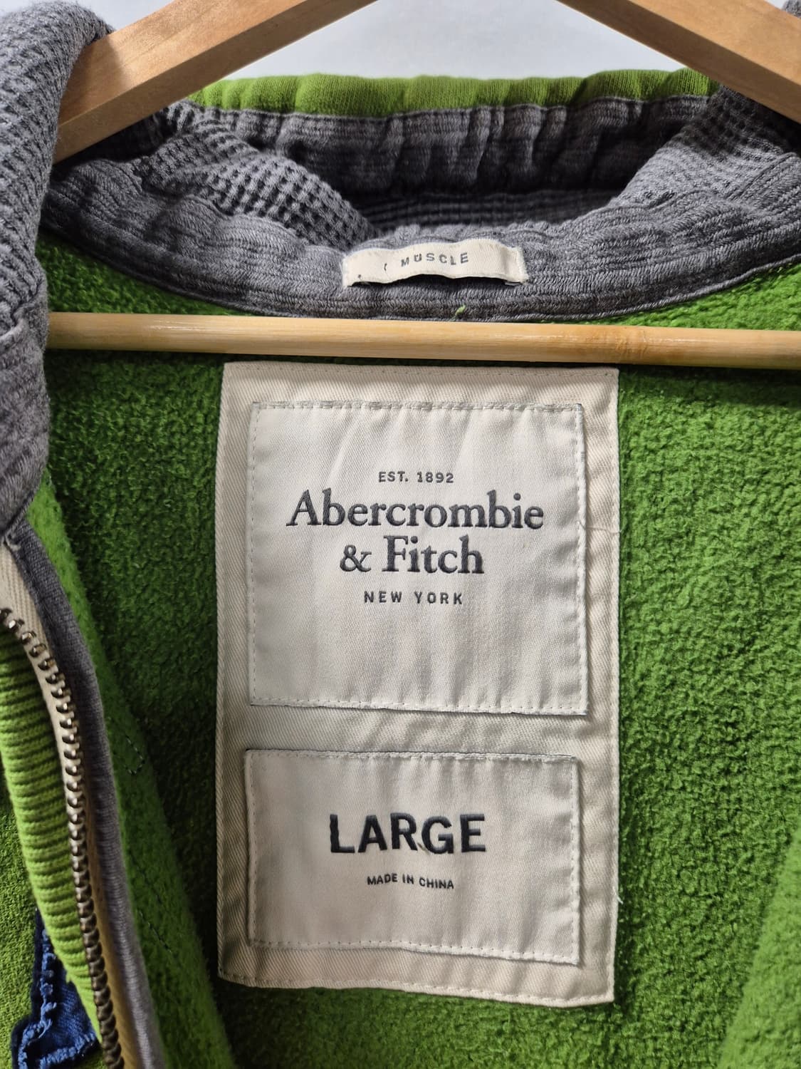 100 아베크롬비 Y2K 올드스쿨 빈티지 말차후드집업 L사이즈(상태A급) 상품이미지4