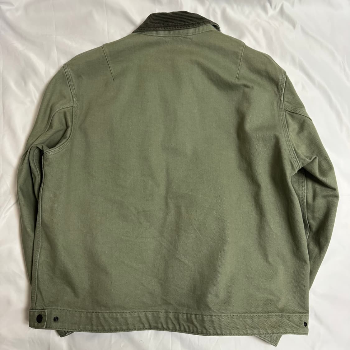 [L] GU 워시드 코튼 워크자켓 올리브  상품이미지4
