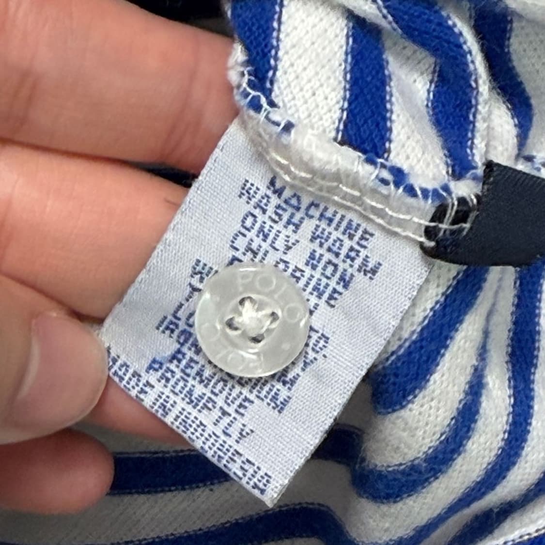 폴로 랄프로렌 빅포니 스트라이프 PK 카라 티셔츠 화이트 블루 L 상품이미지8