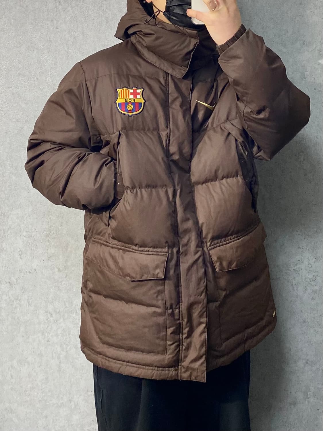 [L] 00s Nike 나이키 바르셀로나 브라운 덕다운 파카 상품이미지10