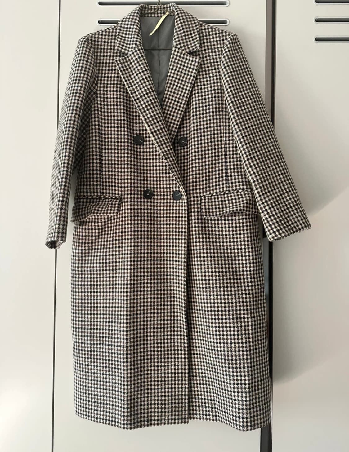 빈티지 체크 롱코트 상품이미지1
