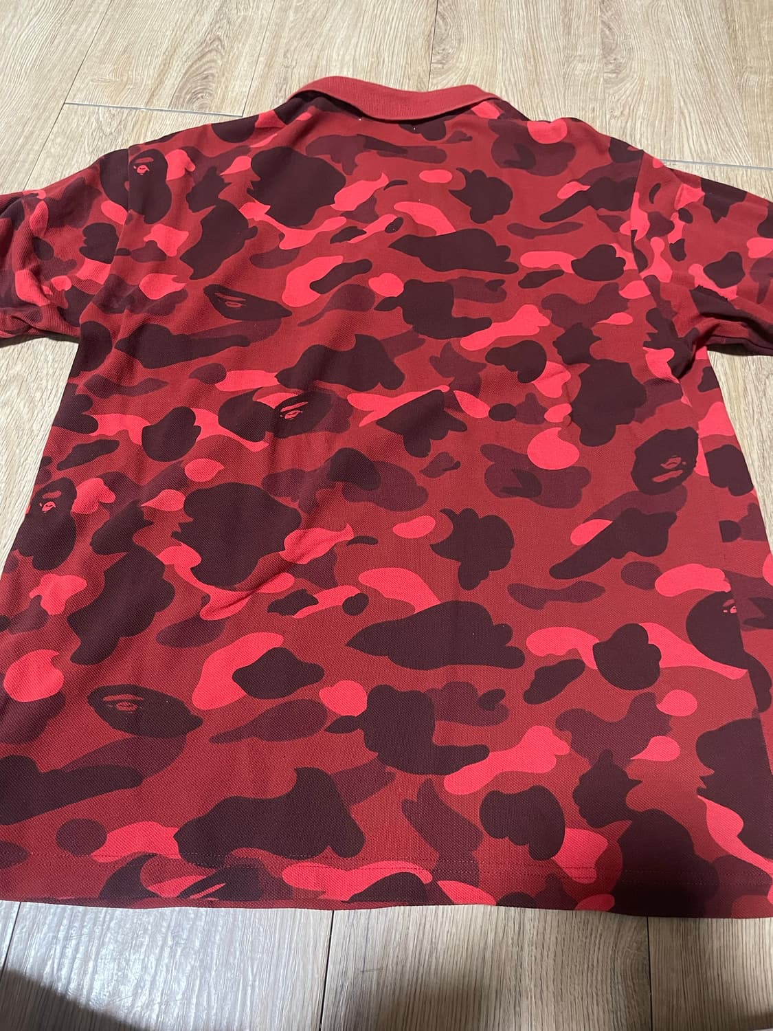 Bape 빨간 반팔 폴로셔츠 상품이미지2