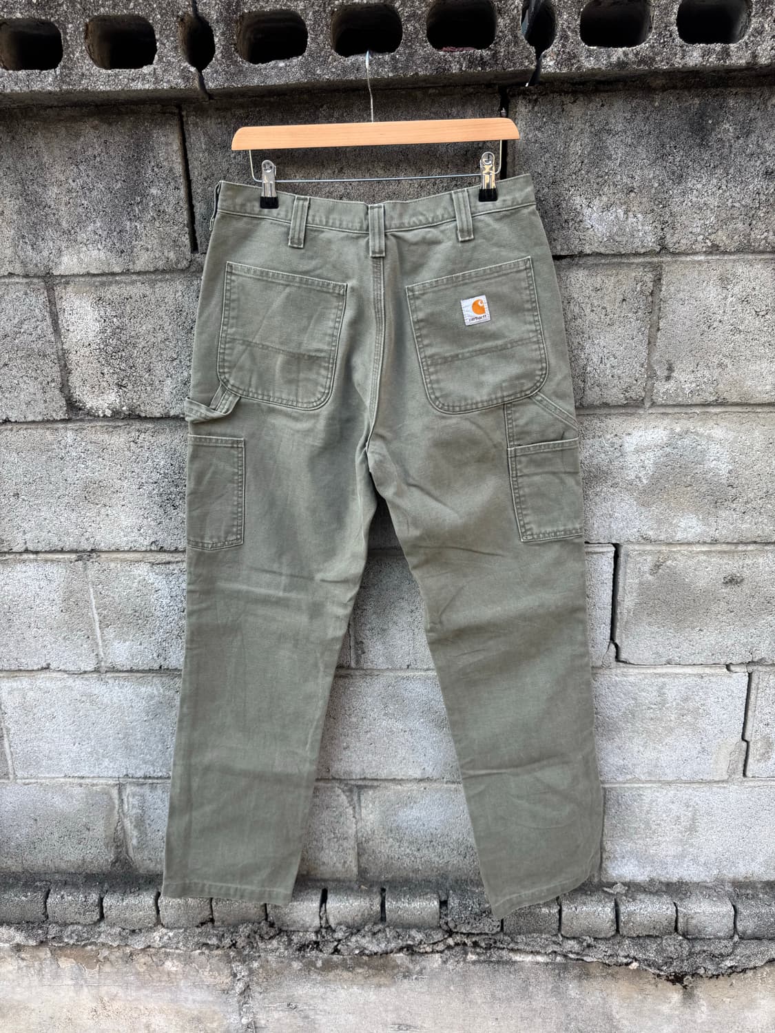 칼하트 빈티지 싱글니 워크 팬츠 32 아미그린 모스그린 상품이미지2