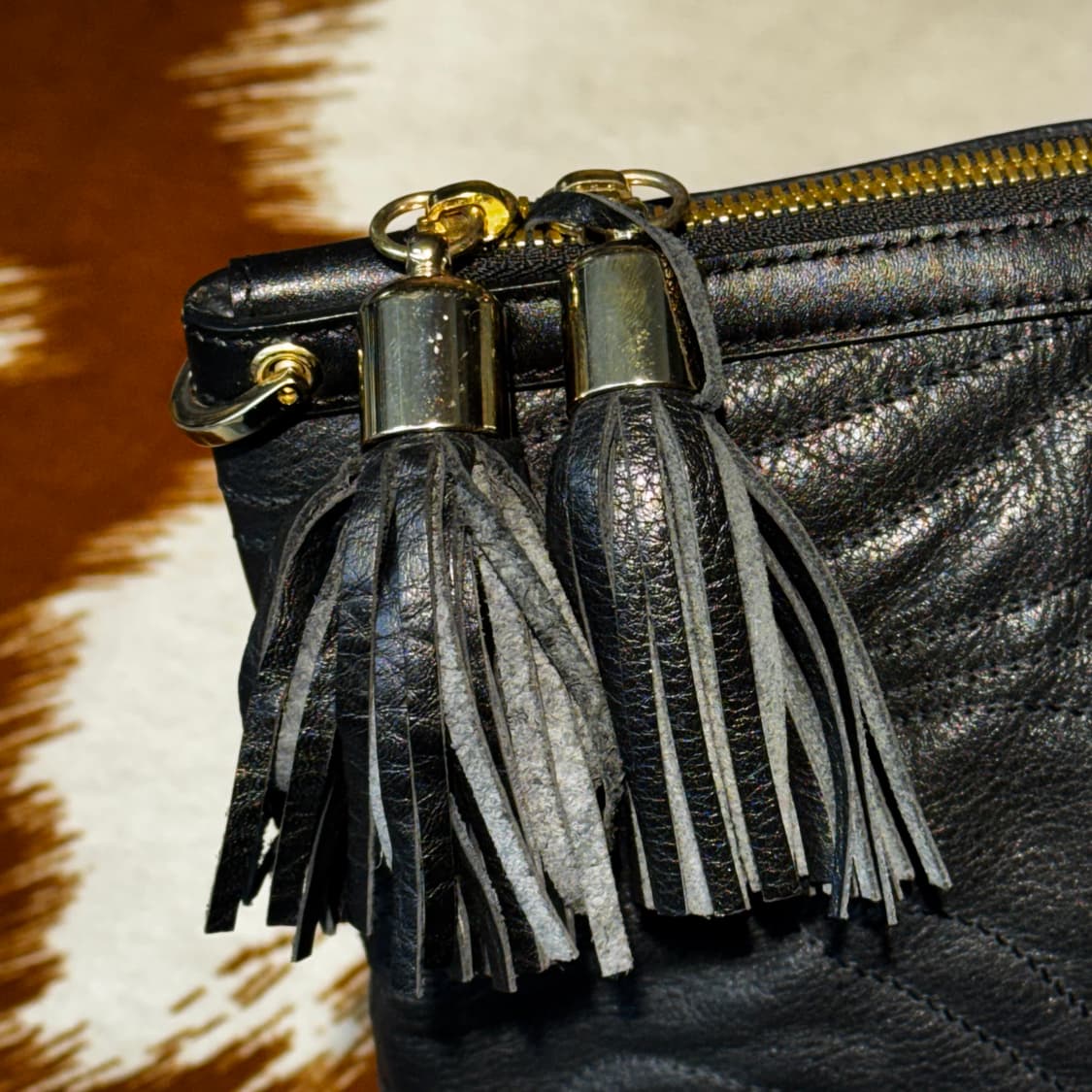 발렌시아가 레더 숄더백 블랙 스티치 y2k 상품이미지5