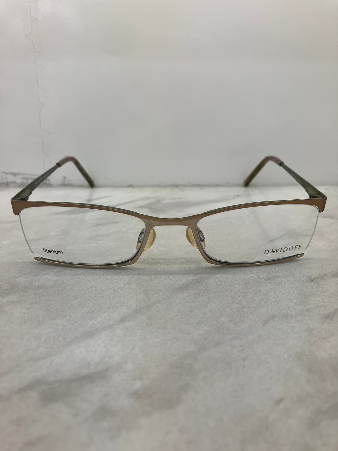 다비도프 Davidoff  엔틱 골드그린 티타늄 스퀘어 반무테 안경 상품이미지5
