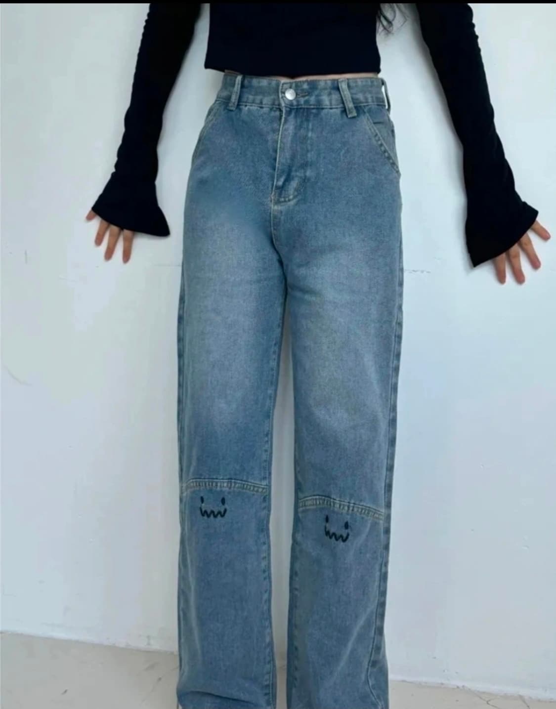 귀여운 무릎포인트 청바지 상품이미지2