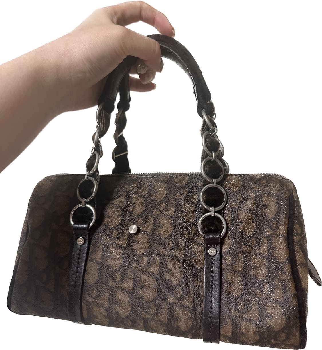 디올 오블리크 브라운 로맨틱 벨벳 숄더백 상품이미지2