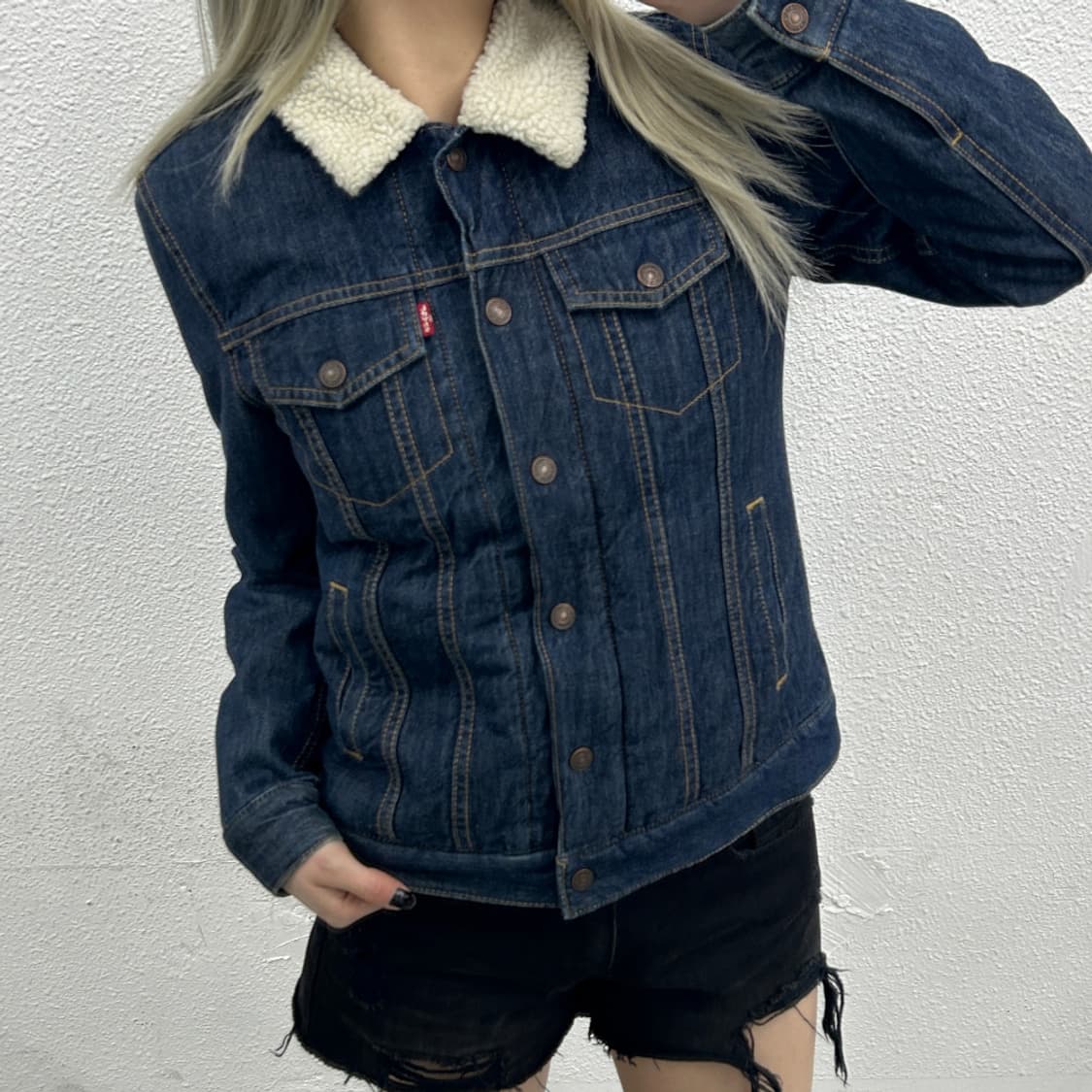 리바이스 양털 카라 데님 자켓 S 상품이미지1
