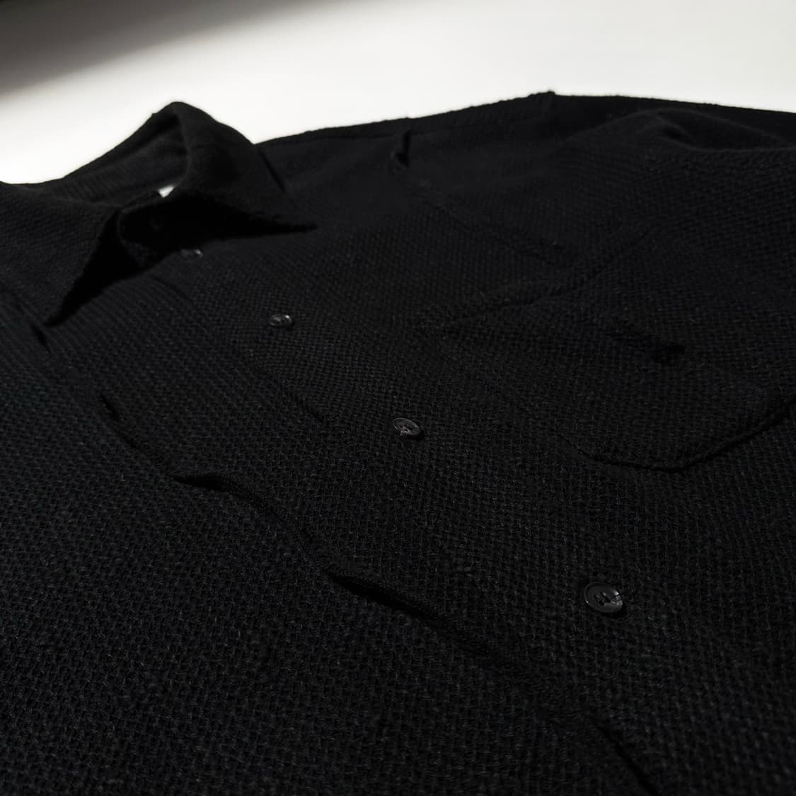 Yiyae 이예 웨이빙 턴업 린넨 코튼 셔츠 블랙 상품이미지7