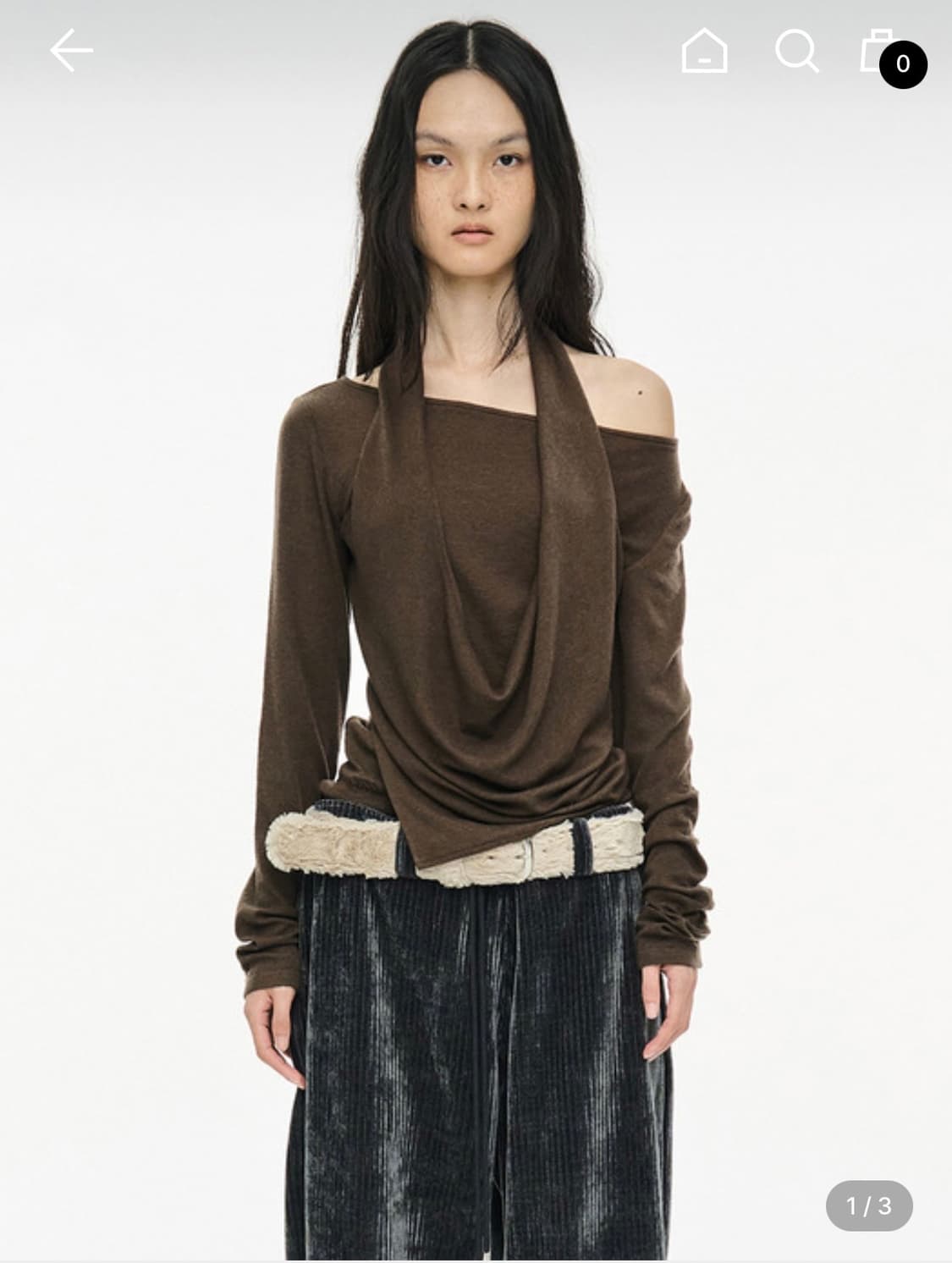 세릭 레이어드 홀터 탑 브라운 layered halter top 상품이미지1