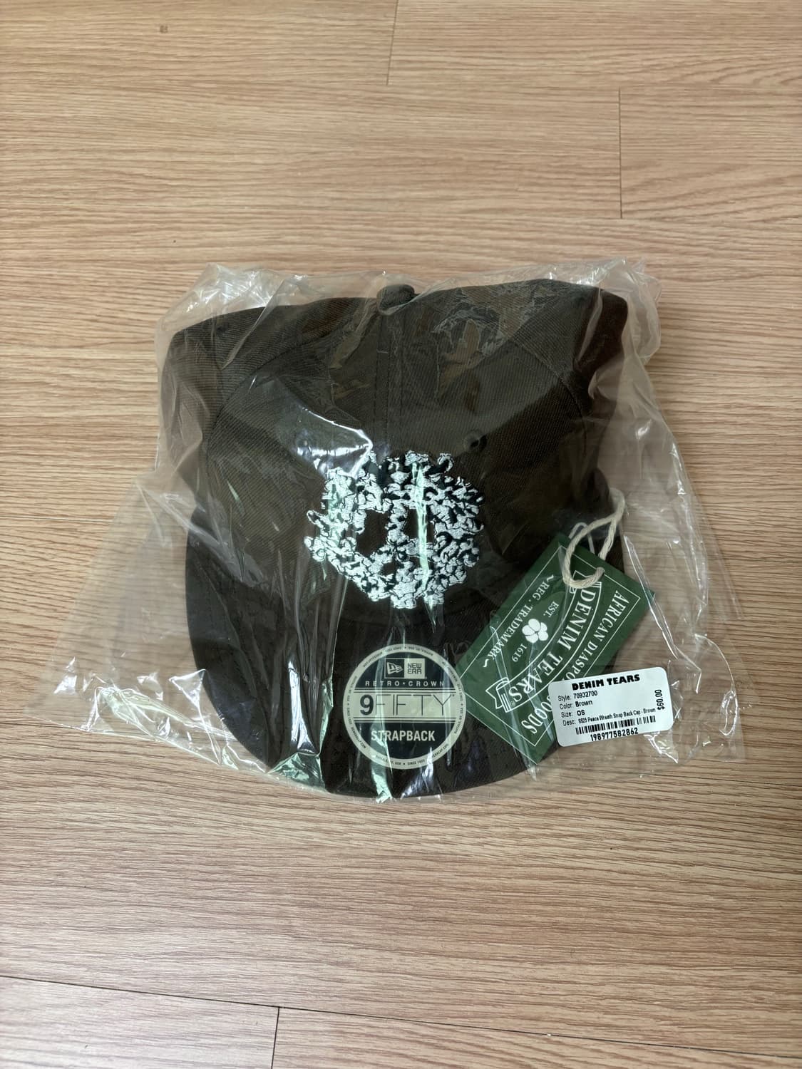 데님 티어스 피스 리스 스냅 백 캡 브라운 상품이미지2