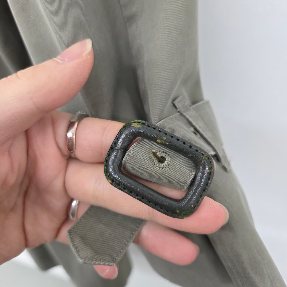 닥스 롱 트렌치 코트 카키 남XL 상품이미지6