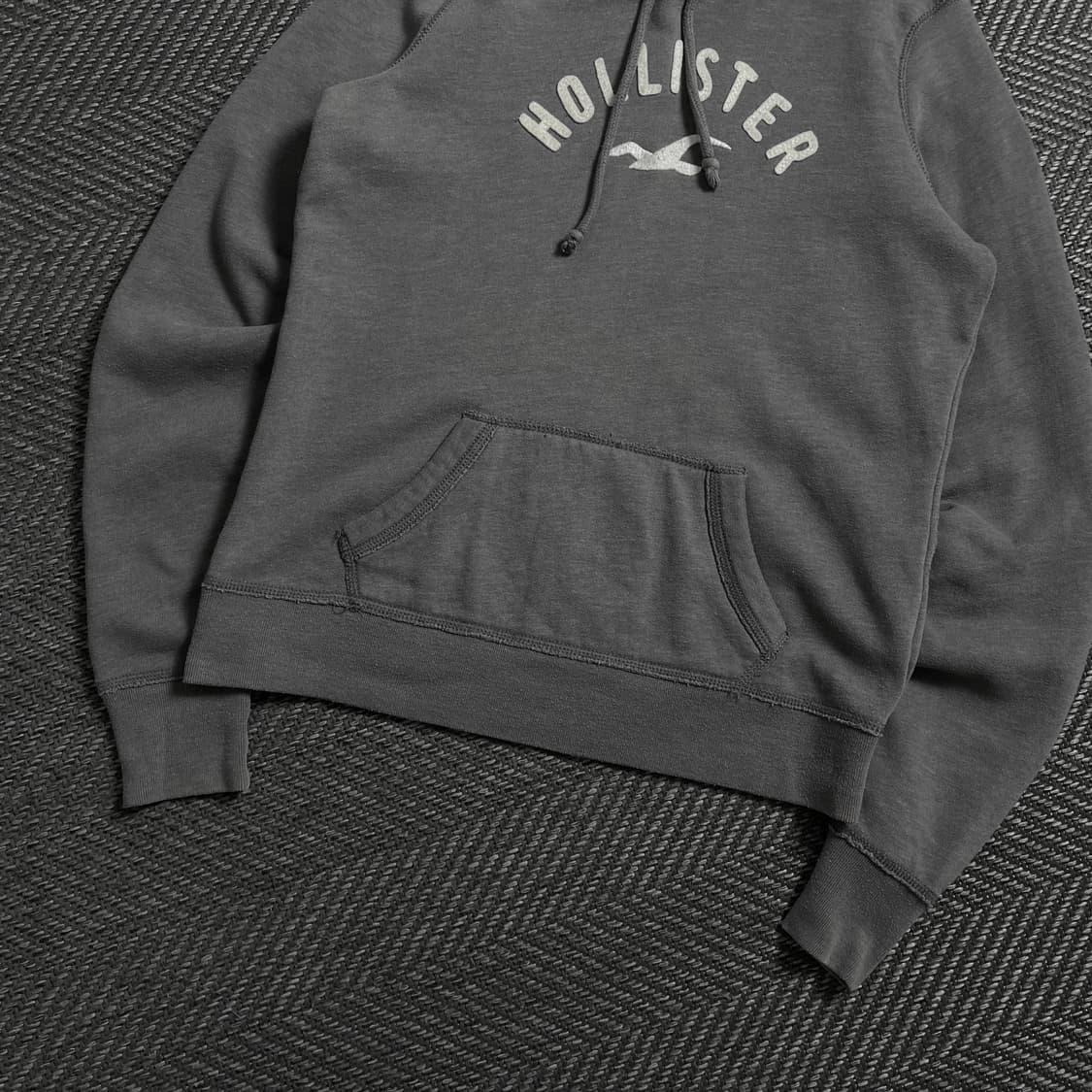 홀리스터 y2k 빅로고 자수 그레이 후드 티셔츠y 4951 상품이미지3