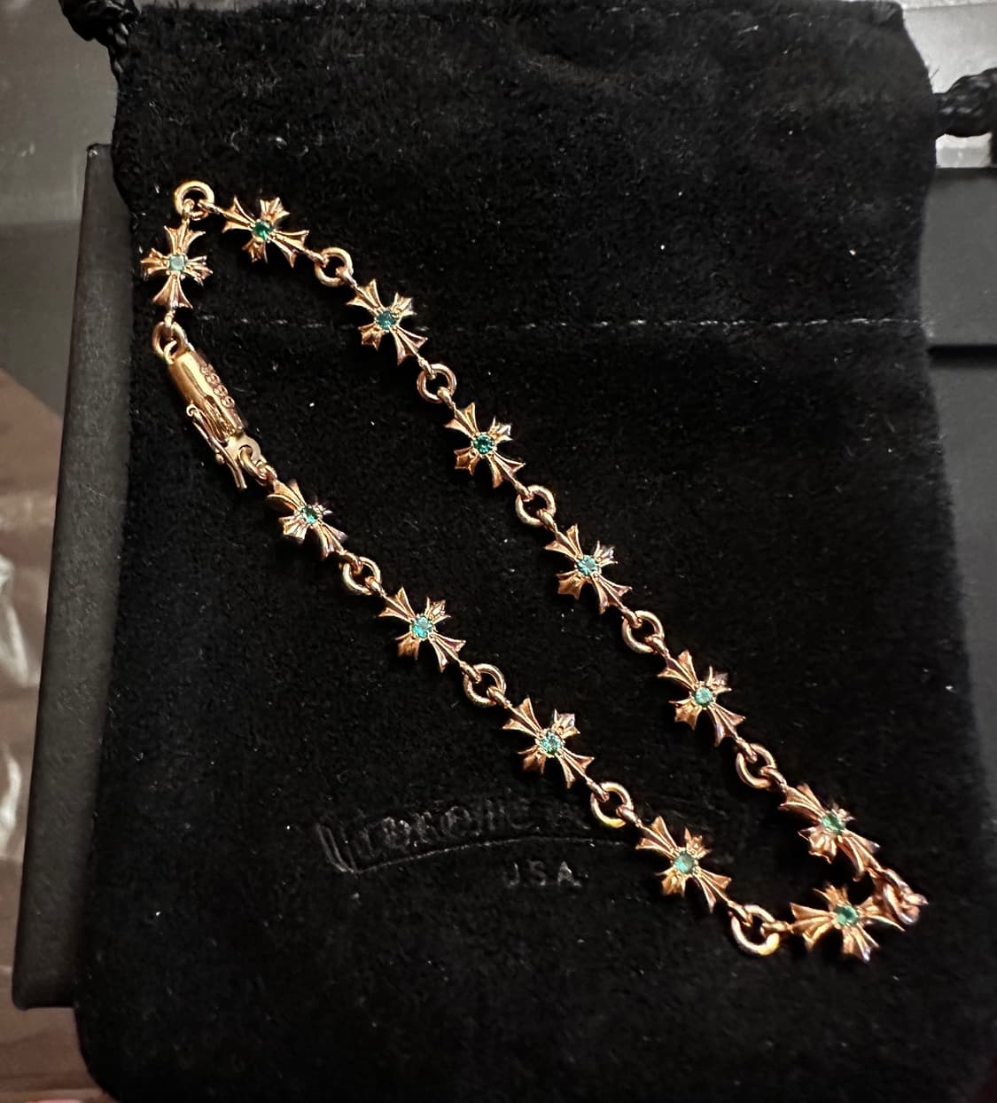 [12링크]크롬하츠 22k 타이니 플러스 에메랄드 팔찌 상품이미지3