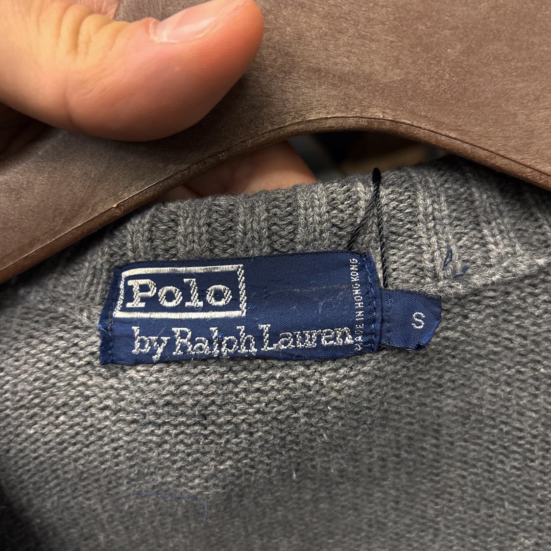 90s 폴로 랄프로렌 핑크포니 케이블 코튼 하이넥 니트집업  N318 상품이미지8