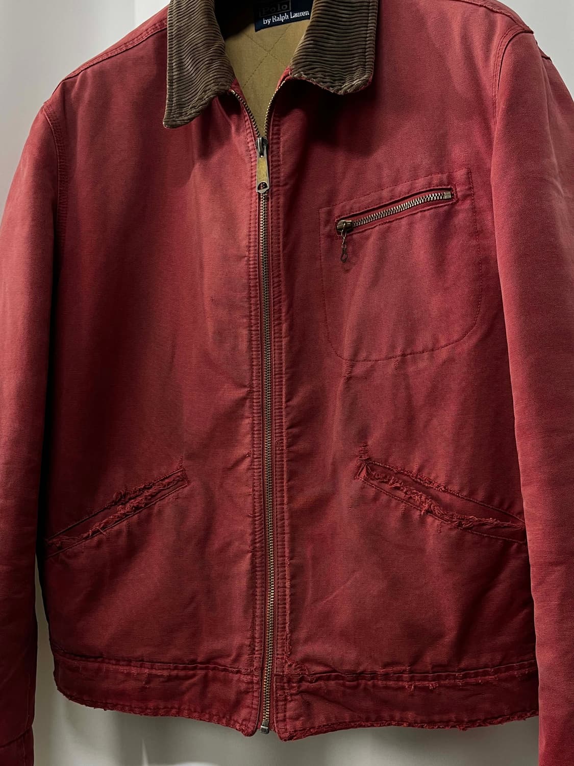 90's 폴로 랄프로렌 91-b 살몬핑크 디스트레스드 디트로이트 워크자켓 상품이미지5