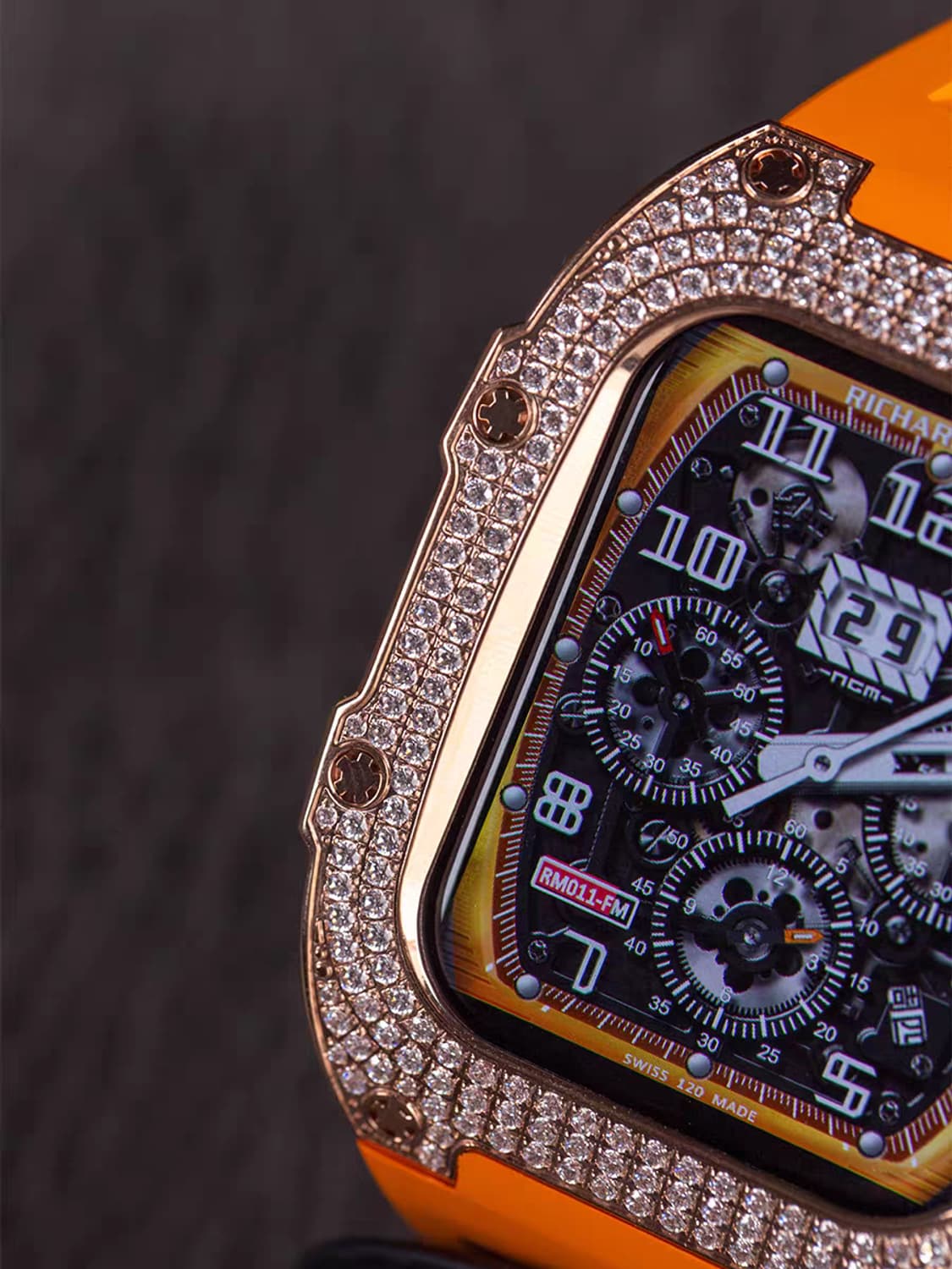 아이스아웃 다이아몬드 리차드밀 스타일 애플워치 스트랩 상품이미지2