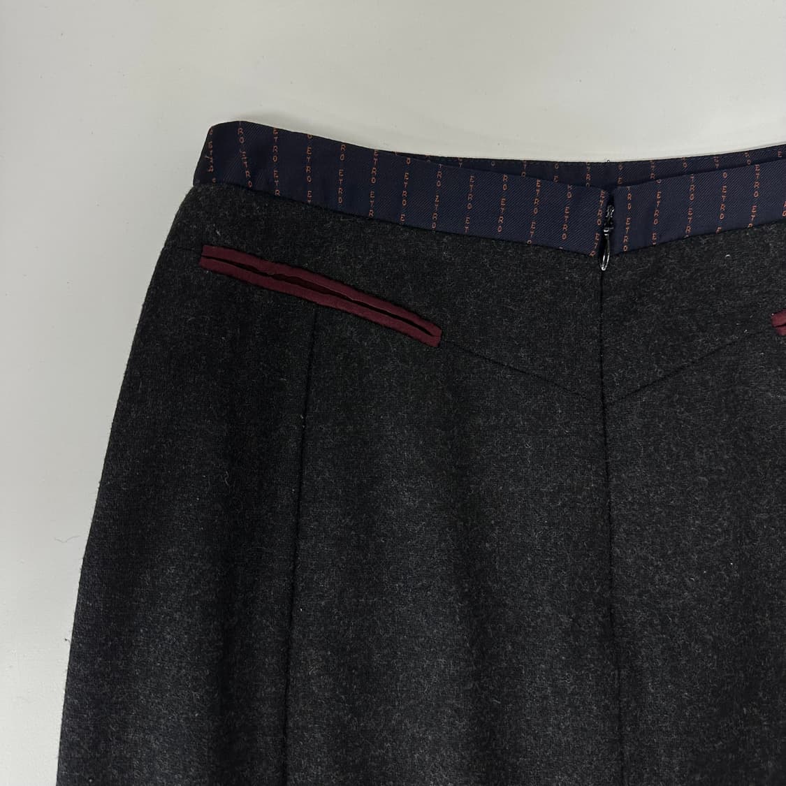 에트로 스펠 로고 울캐시미어 스커트 상품이미지5