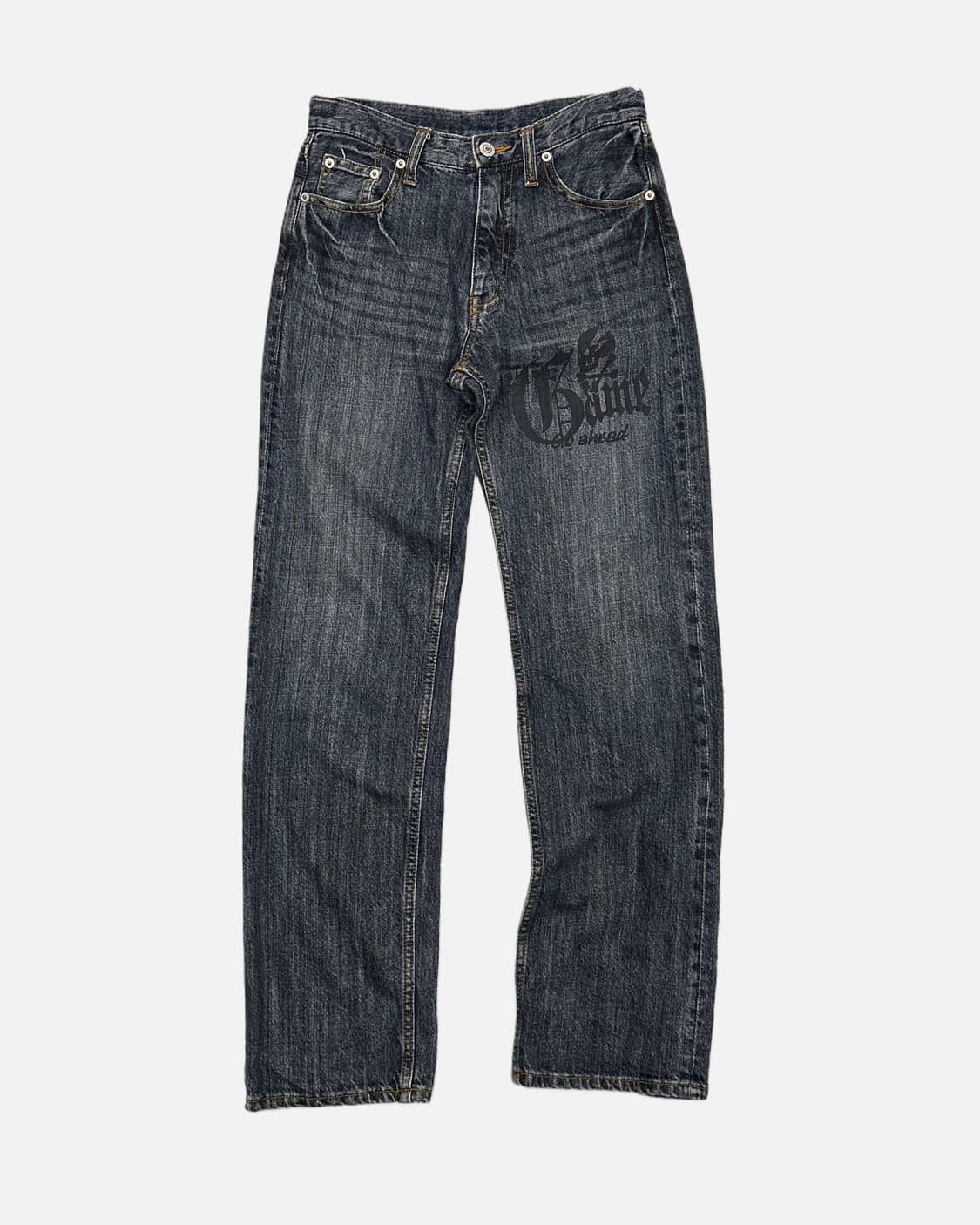 skull logo fade straight jean 상품이미지1