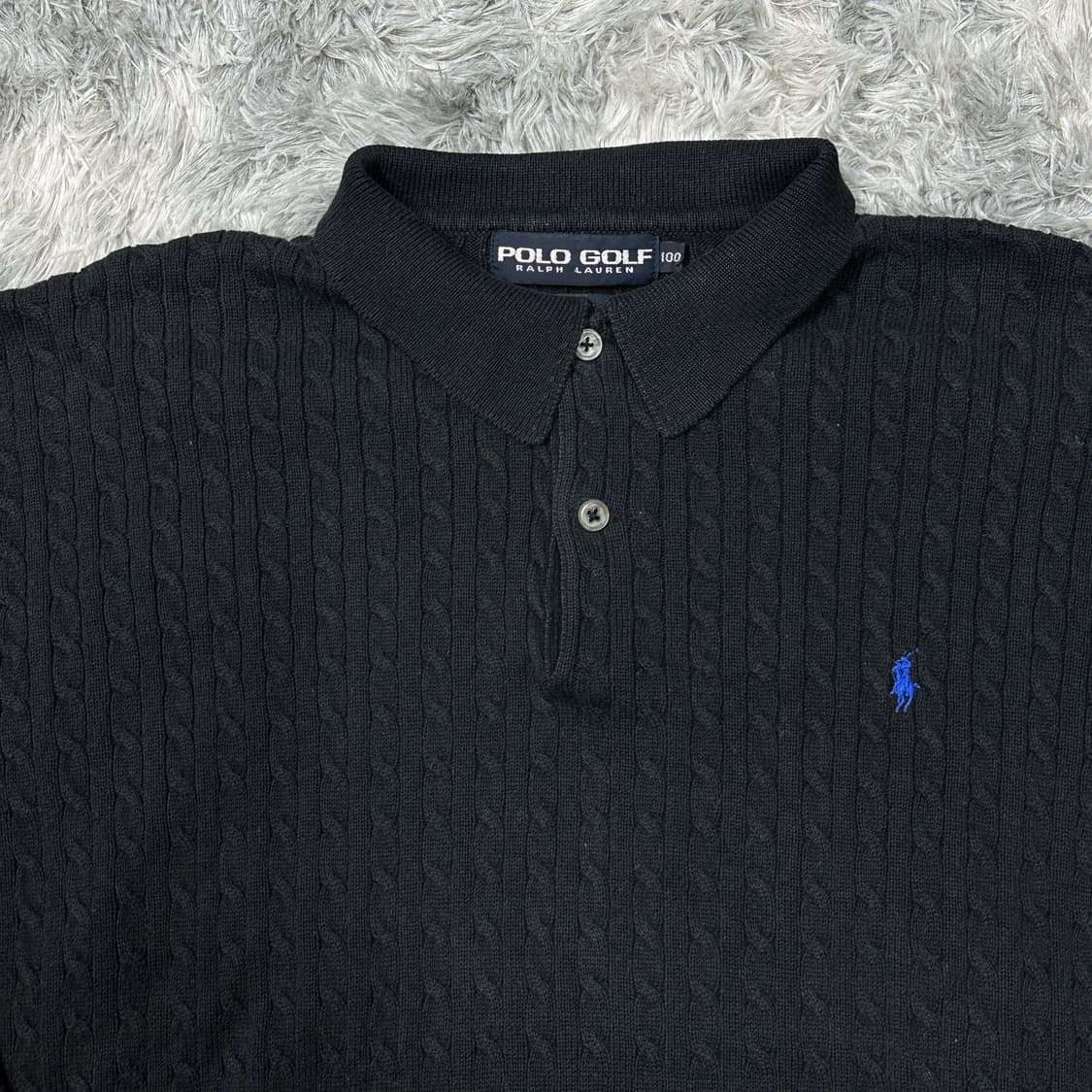 폴로 골프 블랙 케이블 니트 L 상품이미지2