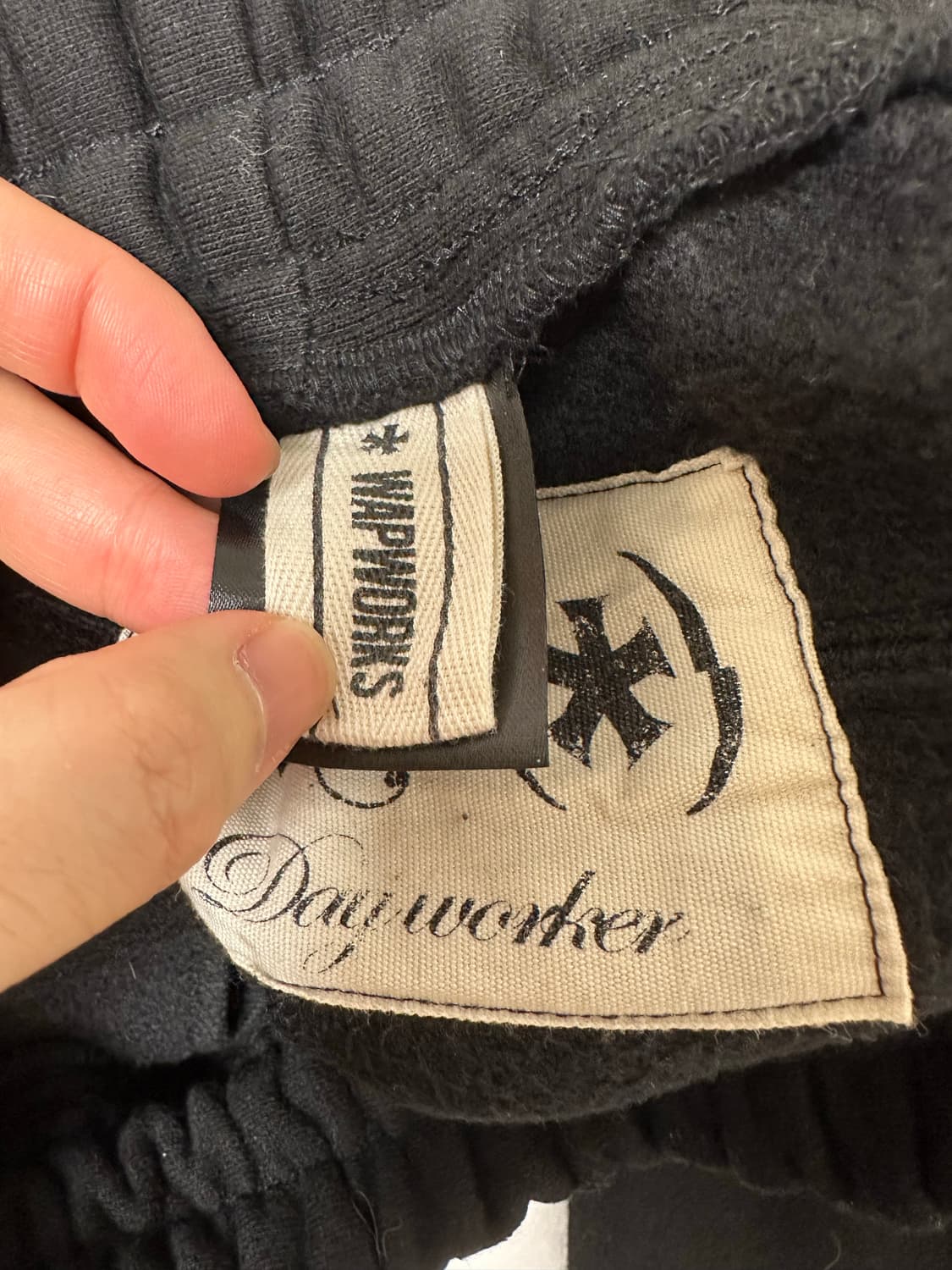 [os] 왑웍스 플레어 레이어드 스웻팬츠 블랙 상품이미지6